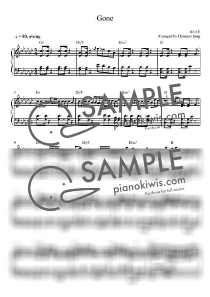 Score > Gone - ROSÉ by Hyunjoo Jung Sheet music image-0
