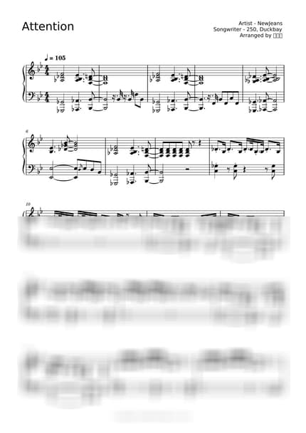 Score > Attention - NewJeans by 송대현 Sheet music image-0