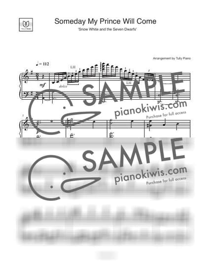 악보 > Someday My Prince Will Come / 클래식한 느낌 - Frank Churchill · 백설공주 OST by Tully Piano 악보 이미지-0