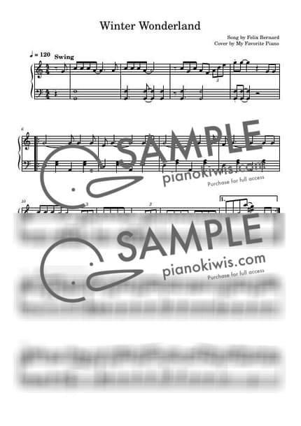 악보 > Winter Wonderland / 중급 악보 - Felix Bernard · 캐롤 by My Favorite Piano 악보 이미지-0