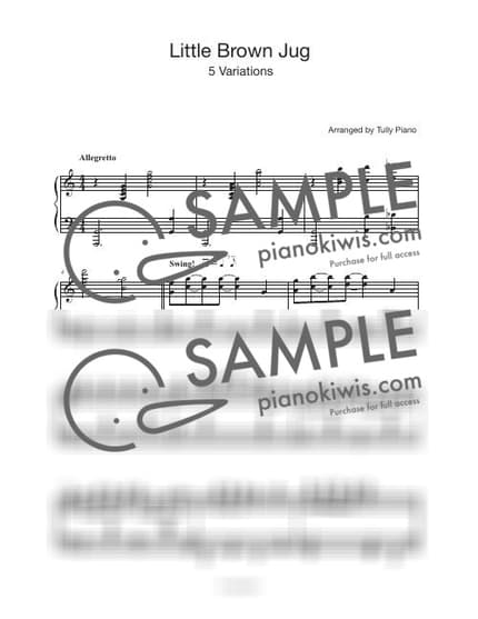 Score > Little Brown Jug / 5 variations - Glenn Miller by Tully Piano Sheet music image-0