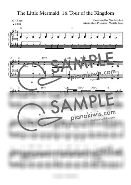 Score > Tour of the Kingdom / Disney Piano - Alan Menken · The Little Mermaid OST by Matilda Rose Sheet music image-0