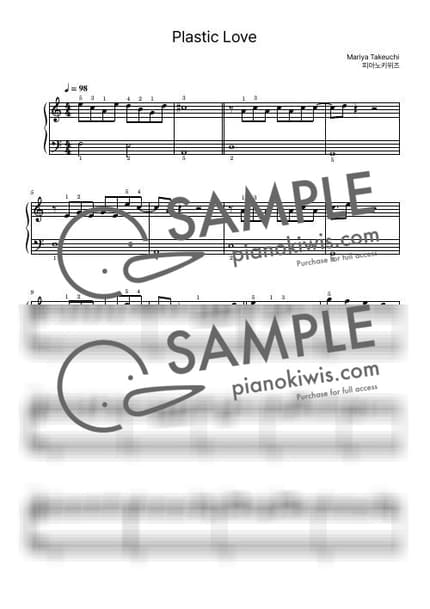 Score > Plastic Love / Beginner - Mariya Takeuchi by PianoKiwis Sheet music image-0