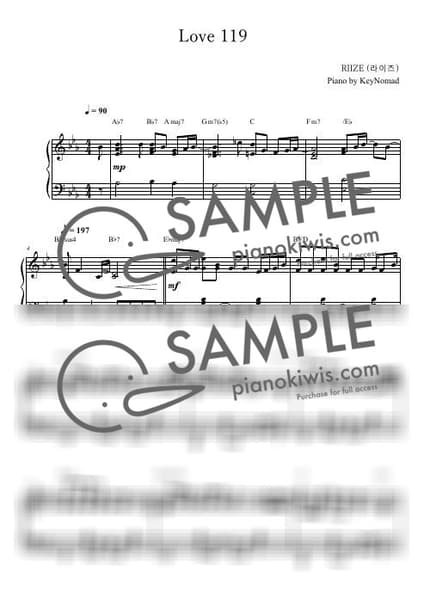 Score > Love 119 - RIIZE by KeyNomad Sheet music image-0