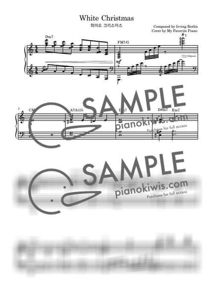 악보 > White Christmas / 고급 악보 - Irving Berlin · 캐롤 by My Favorite Piano 악보 이미지-0