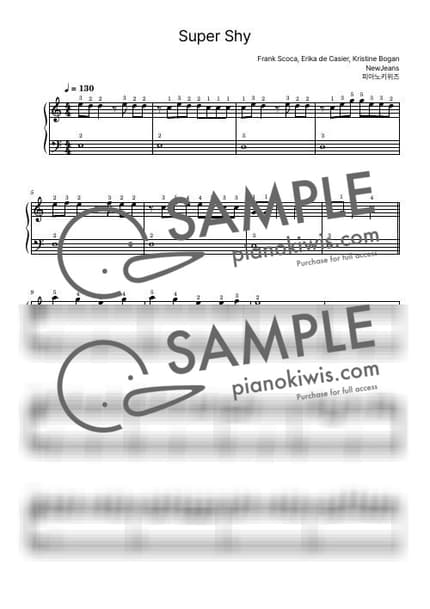 Score > Super Shy / Beginner - NewJeans by PianoKiwis Sheet music image-0