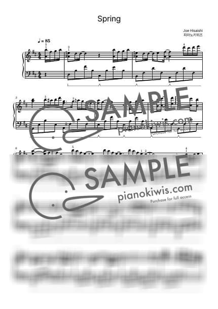 악보 > Spring / 고급 - 히사이시 조 by 피아노키위즈 악보 이미지-0
