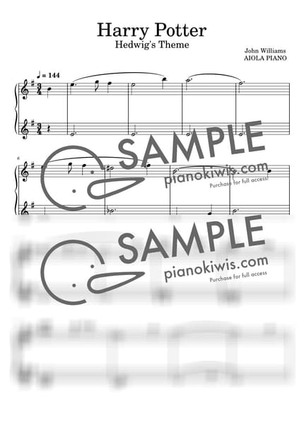 Score > Hedwig's Theme / Easy - John Williams · Harry Potter OST by 아이올라 Sheet music image-0
