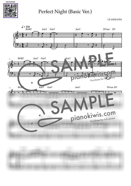 Score > Perfect Night / Easy - LE SSERAFIM by 듣다뮤직 DEUTDAMUSIC Sheet music image-0