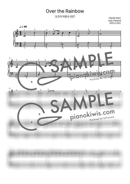 Score > Over the Rainbow / Basic - Judy Garland · The Wizard of Oz OST by PianoKiwis Sheet music image-0