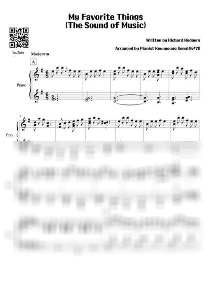 악보 > My Favorite Things - Richard Rodgers, Oscar Hammerstein II · 사운드 오브 뮤직 OST by 피아니스트 송근영 Pianist Keunyoung Song 악보 이미지-0