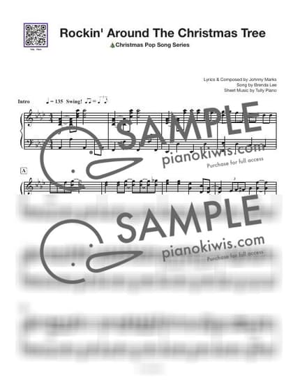 Score > Rockin' Around The Christmas Tree / Original Key - Brenda Lee · Carol by Tully Piano Sheet music image-0