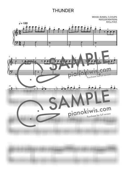 Score > THUNDER / Beginner - SEVENTEEN by PianoKiwis Sheet music image-0