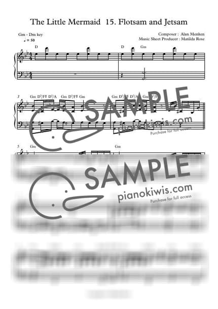 악보 > Flotsam and Jetsam / Disney Piano - Alan Menken · 인어공주 OST by Matilda Rose 악보 이미지-0