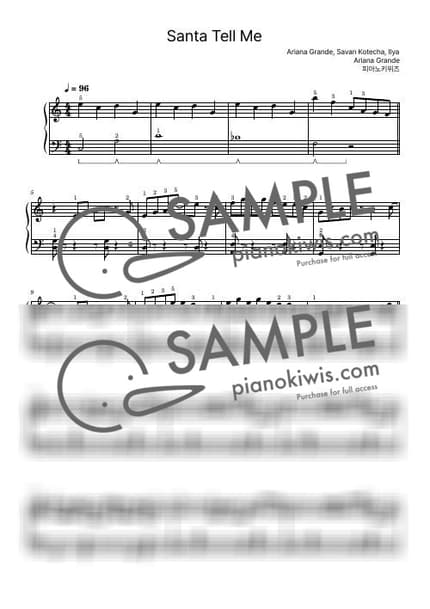 Score > Santa Tell Me / Basic - Ariana Grande · Carol by PianoKiwis Sheet music image-0