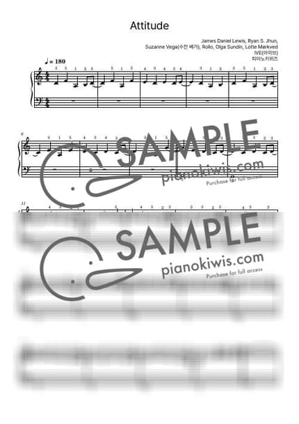 Score > ATTITUDE / Beginner - IVE by PianoKiwis Sheet music image-0