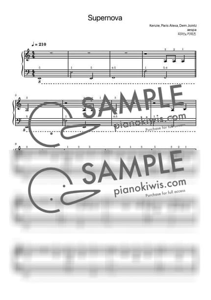 Score > Supernova / Basic - aespa by PianoKiwis Sheet music image-0