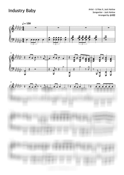 Score > INDUSTRY BABY - Lil Nas X by 송대현 Sheet music image-0
