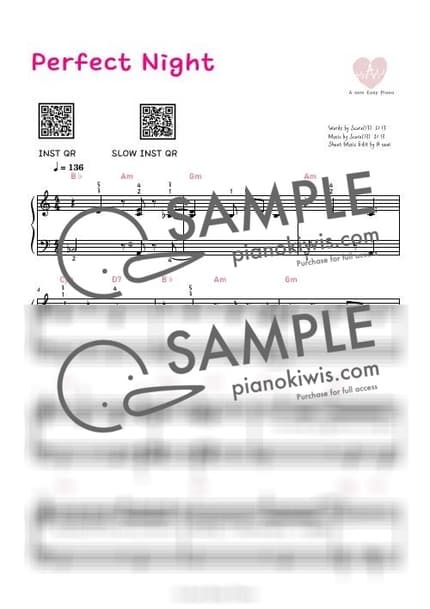 악보 > Perfect Night / 쉬운악보,1절 - LE SSERAFIM by 에이쌤 악보 이미지-0