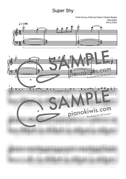 악보 > Super Shy / 초급 - NewJeans by 피아노키위즈 악보 이미지-0