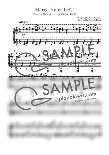 악보 > Christmas at Hogwarts / 고급 악보 - John Williams · 해리포터 OST by My Favorite Piano 악보 이미지-0