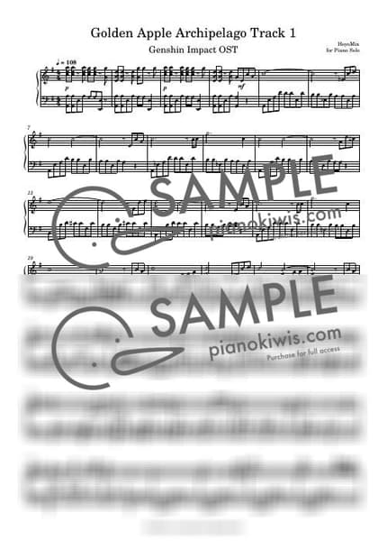 Score > What a Hopeful Voyage 'Golden Apple Archipelago Track. 1' - HOYO-MiX · Genshin Impact OST by Tamaki-nui Sheet music image-0