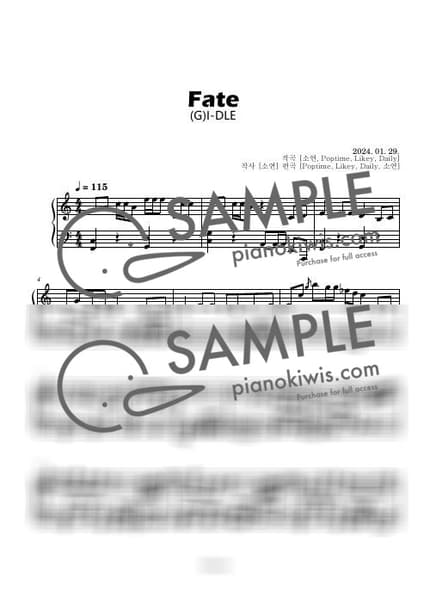 Score > Fate / Intermediate - i-dle by Boknowa Sheet music image-0
