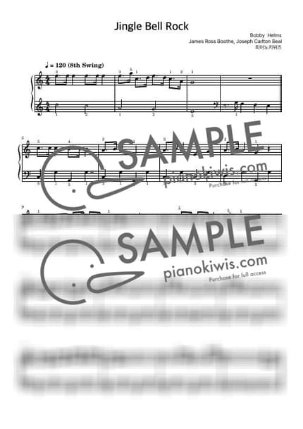악보 > Jingle Bell Rock / 초급 - Bobby Helms by 피아노키위즈 악보 이미지-0