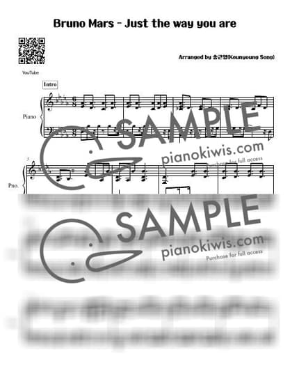 Score > Just The Way You Are - Bruno Mars by 피아니스트 송근영 Pianist Keunyoung Song Sheet music image-0