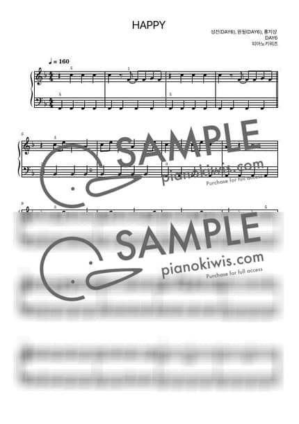 楽譜 > HAPPY / 初級 - DAY6 by PianoKiwis 楽譜画像-0