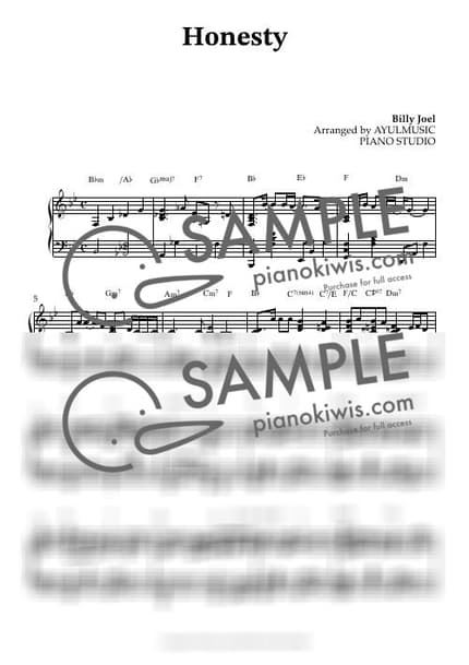 Score > Honesty - Billy Joel by AYULMUSIC Sheet music image-0