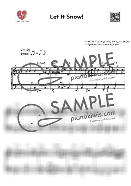 악보 > Let It Snow! Let It Snow! Let It Snow! / Swing ver - Jule Styne · 캐롤 by 에이쌤 악보 이미지-0