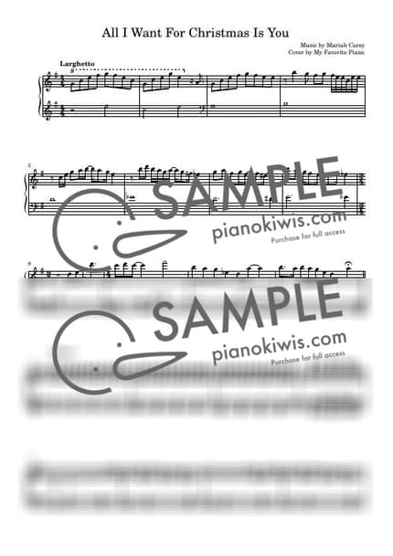 악보 > All I Want For Christmas Is You / 중급 악보 - Mariah Carey · 캐롤 by My Favorite Piano 악보 이미지-0