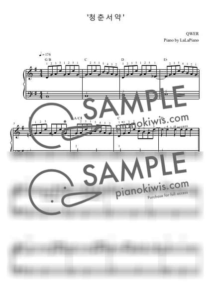 Score > The Youth Peldge / Beginner - QWER by LaLaPiano Sheet music image-0