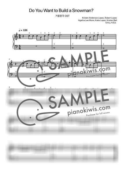 Score > Do You Want to Build a Snowman? / Beginner - Kristen Bell · FROZEN OST by PianoKiwis Sheet music image-0