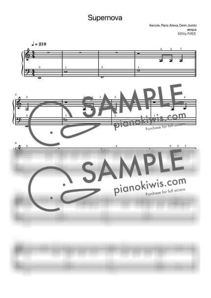 악보 > Supernova / 입문 - aespa by 피아노키위즈 악보 이미지-0