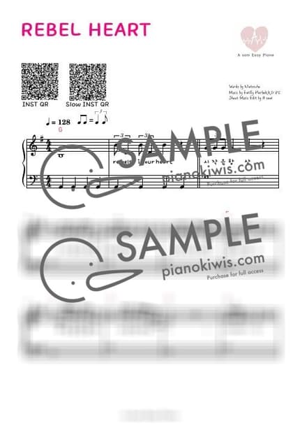 Score > REBEL HEART / Easy - IVE by A Sheet music image-0
