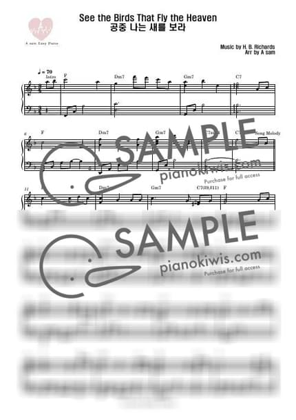 Score > See the Birds That Fly the Heavens '588장' / 찬송가 편곡악보 (보통난이도) - Hymns by A Sheet music image-0