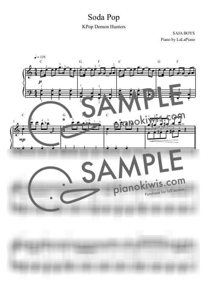 Score > Soda Pop / Easy - Saja Boys · KPop Demon Hunters OST by LaLaPiano Sheet music image-0