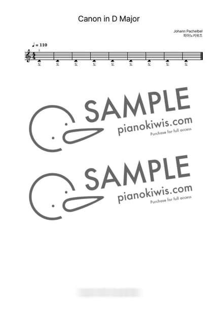 Score > Canon and Gigue in D major / Right Hand Practice - J. Pachelbel by PianoKiwis Sheet music image-0