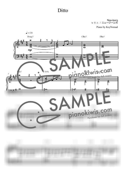 Score > Ditto - NewJeans by KeyNomad Sheet music image-0