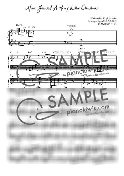 악보 > Have Yourself A Merry Little Christmas / 캐롤 재즈피아노 발라드 - Hugh Martin · 캐롤 by 아율뮤직 악보 이미지-0