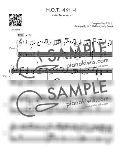 Score > You & I - H.O.T. by 피아니스트 송근영 Pianist Keunyoung Song Sheet music image-0
