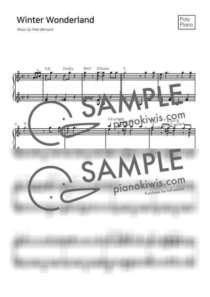 Score > Winter Wonderland / Jazz Carol - Felix Bernard · Carol by 폴리피아노 Sheet music image-0