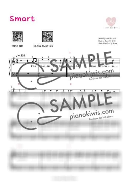 Score > Smart / Easy - LE SSERAFIM by A Sheet music image-0