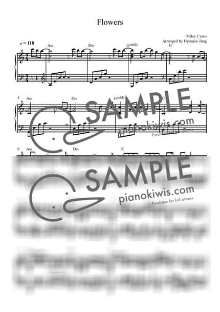 Score > Flowers - Miley Cyrus by Hyunjoo Jung Sheet music image-0