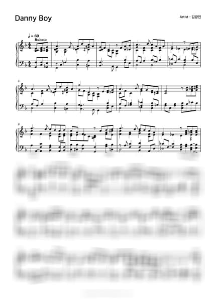 Score > Danny Boy - Kim Kwang Min by PianoKiwis Sheet music image-0