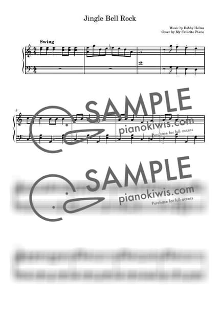 악보 > Jingle Bell Rock / 중급 악보 - Bobby Helms by My Favorite Piano 악보 이미지-0