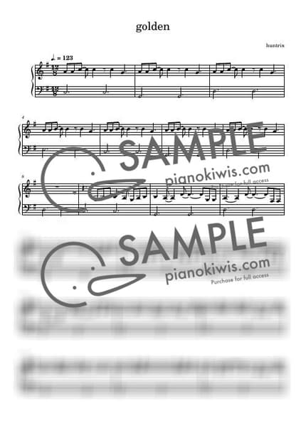 Score > Golden / Easy - HUNTR/X · KPop Demon Hunters OST by marasy love Sheet music image-0
