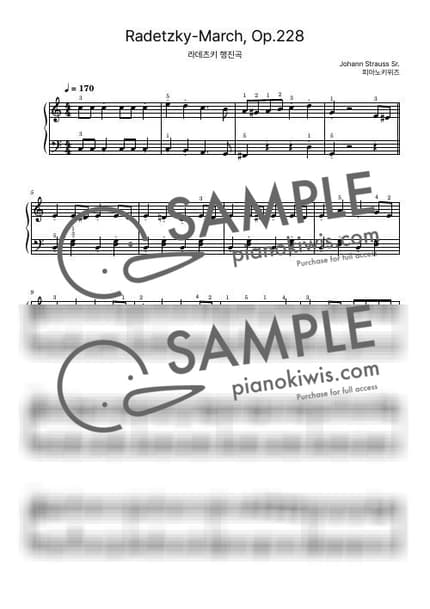 Score > Radetzky March / Basic - Johann Strauss I by PianoKiwis Sheet music image-0